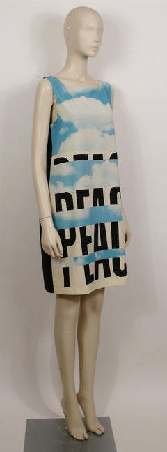 Moschino Peace Cloud Print Sleeveless Dress US Size 10