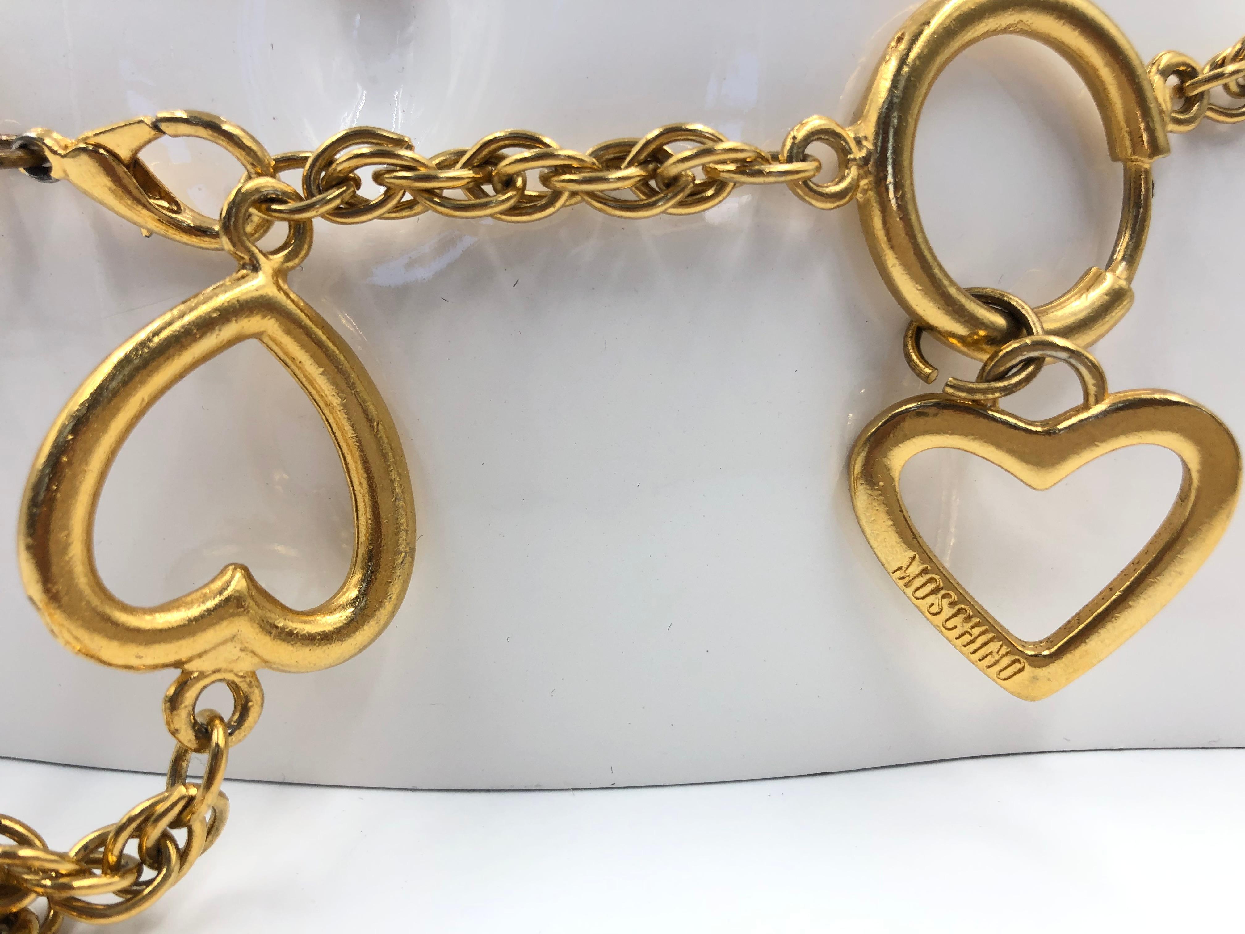 moschino gold chain belt