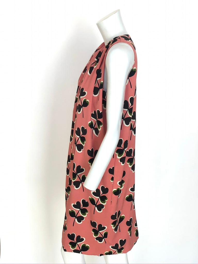 Pink MOSCHINO peach dress with print For Sale
