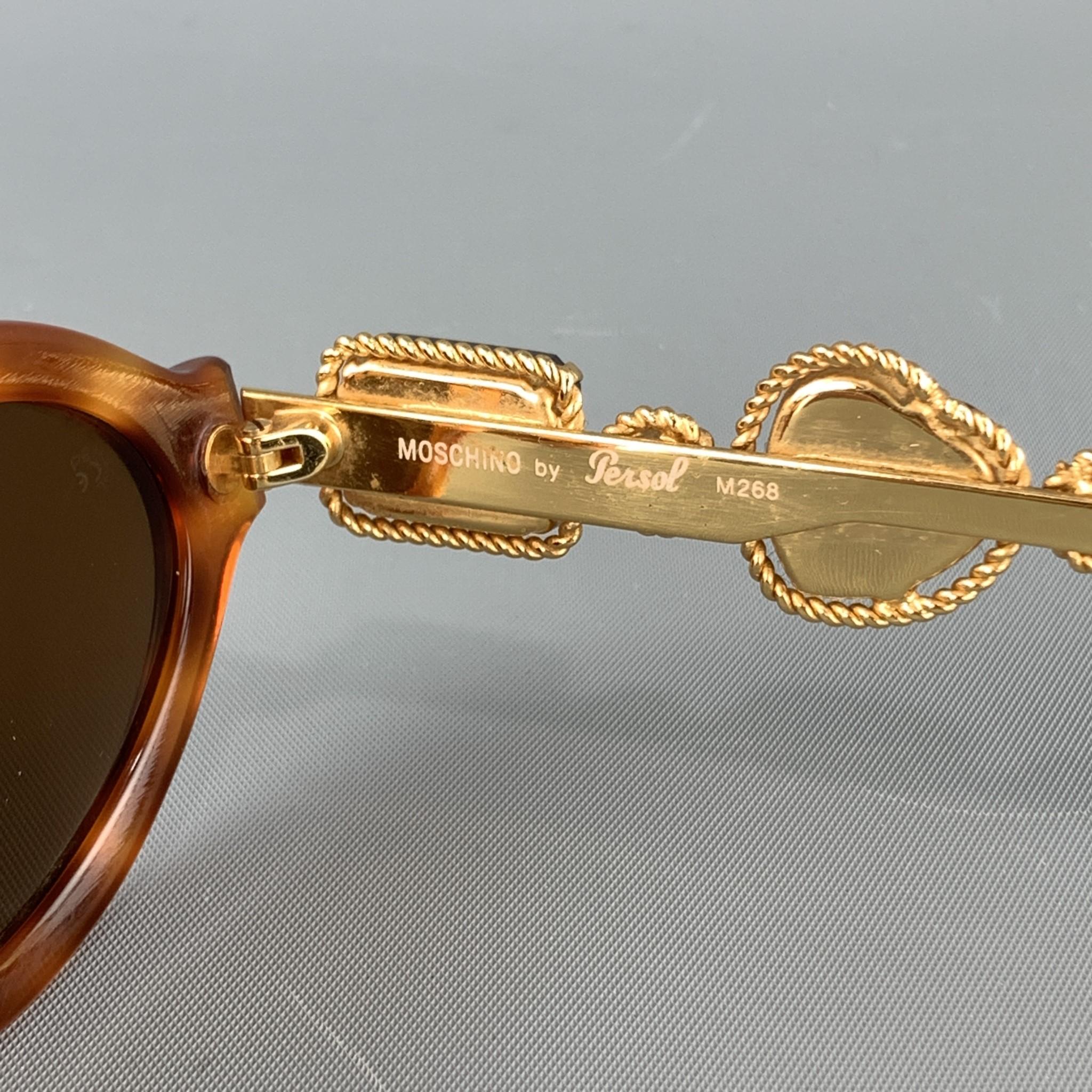 MOSCHINO PERSOL Tortoiseshell Acetate Gem Stone Sunglasses In Excellent Condition In San Francisco, CA