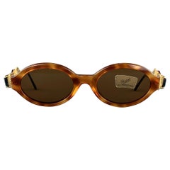 Vintage MOSCHINO PERSOL Tortoiseshell Acetate Gem Stone Sunglasses