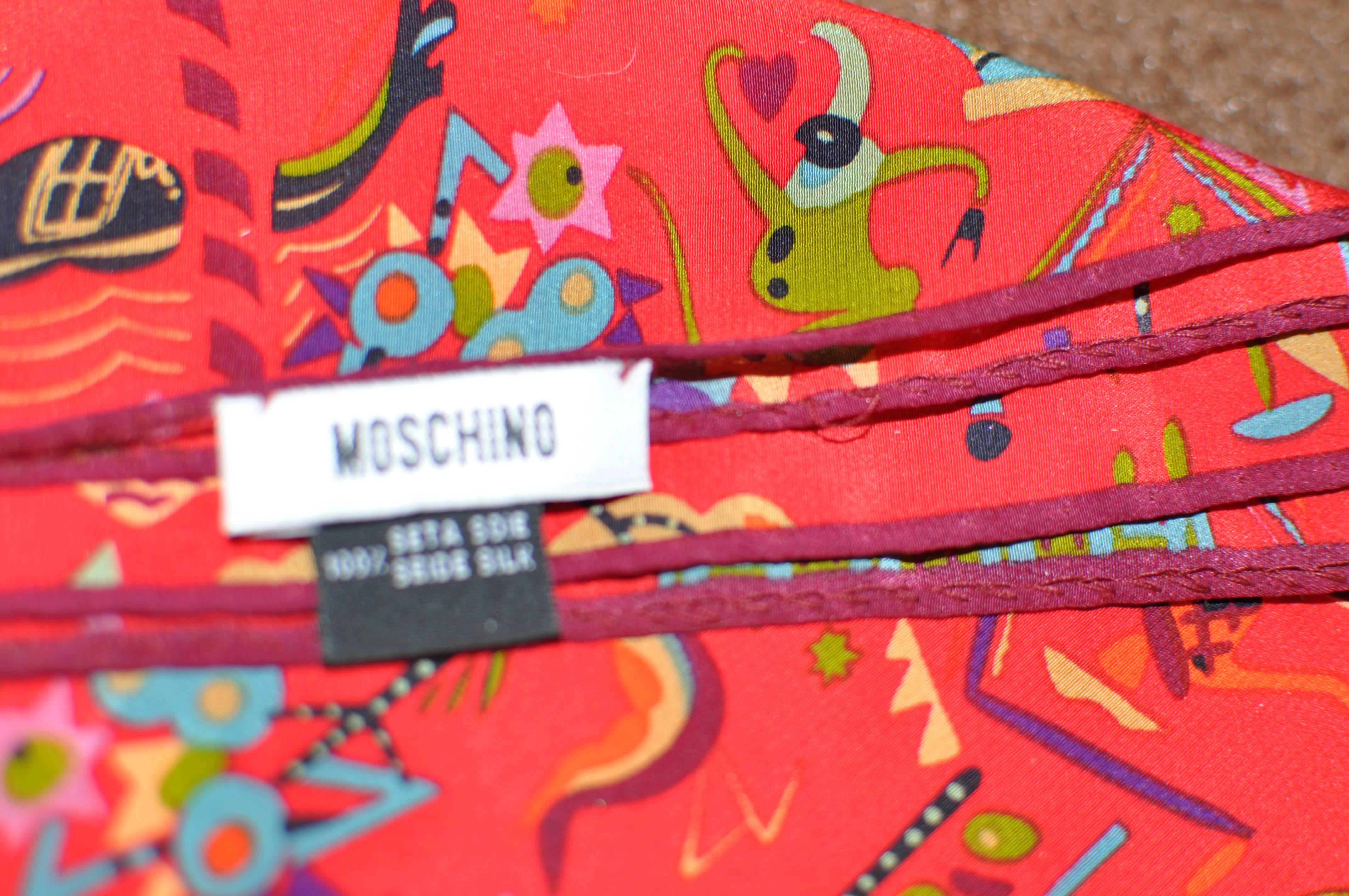 Moschino Pictorial Silk Scarf 26