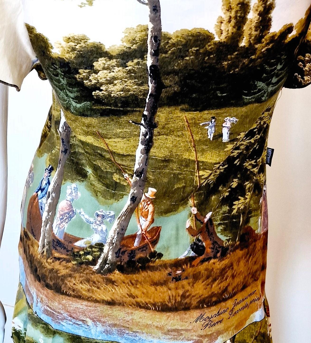 Moschino dress with Pierre Lecomte`s painting pattern.

LIKE NEW!

SIZE
Small.
Marked size: IT40 / USA6  / FR36 / GB10 / D36.
Length: 81 cm / 31.9 inch
Bust: 38 cm / 15 inch
Waist: 33 cm / 13 inch
Hips: 43 cm / 16.9 inch

Made in Italy!