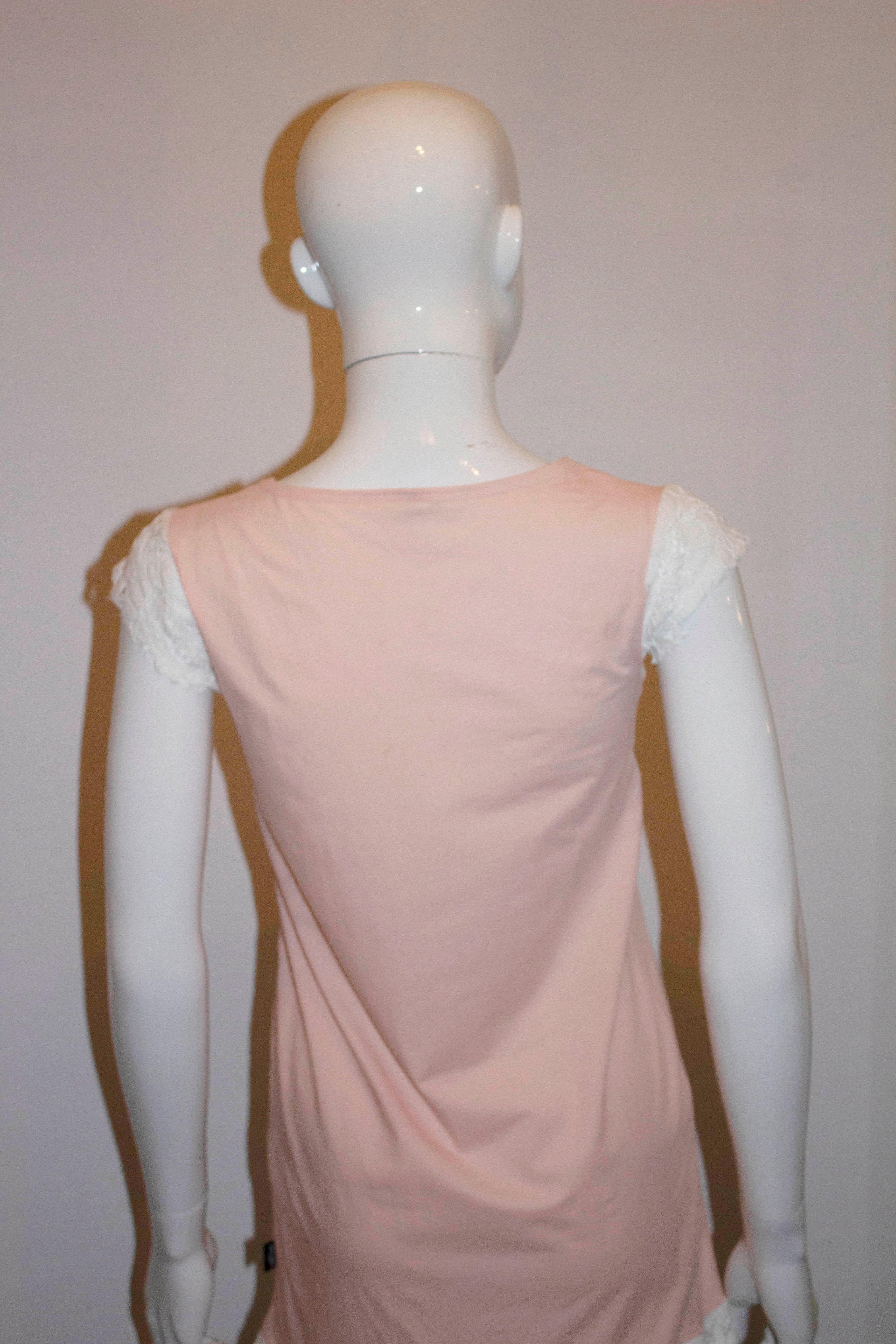 Beige Moschino Pink Beach Dress For Sale