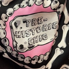 Moschino Pink Black Bones Historic Chic Skirt
