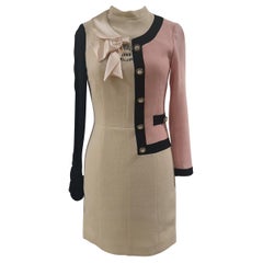 Moschino pink black wool dress Moschino pink black wool dress
