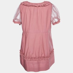 Moschino Rosa Baumwoll-Rüschen-Top L