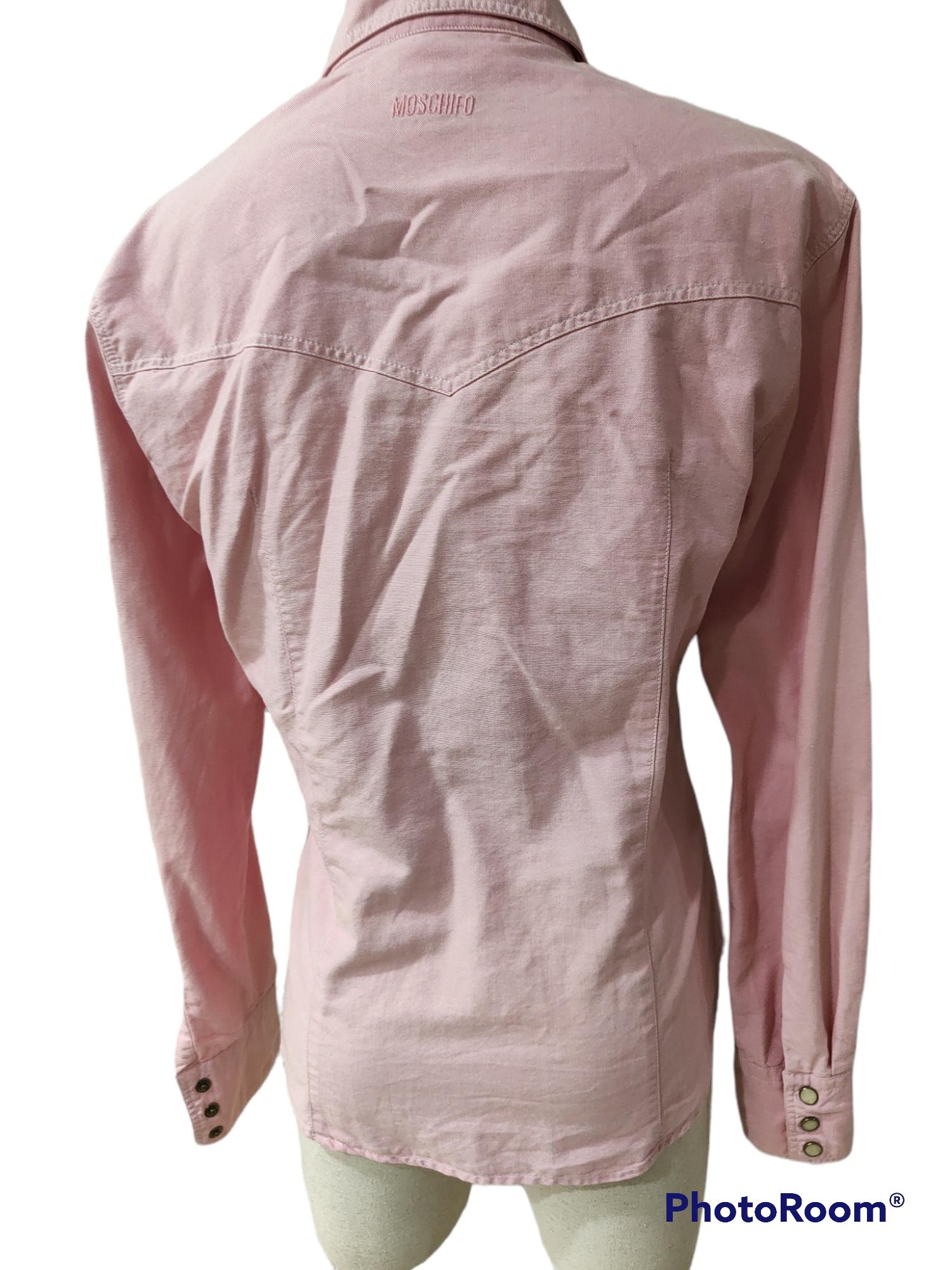 Moschino pink cotton shirt Moschino In Good Condition For Sale In Capri, IT