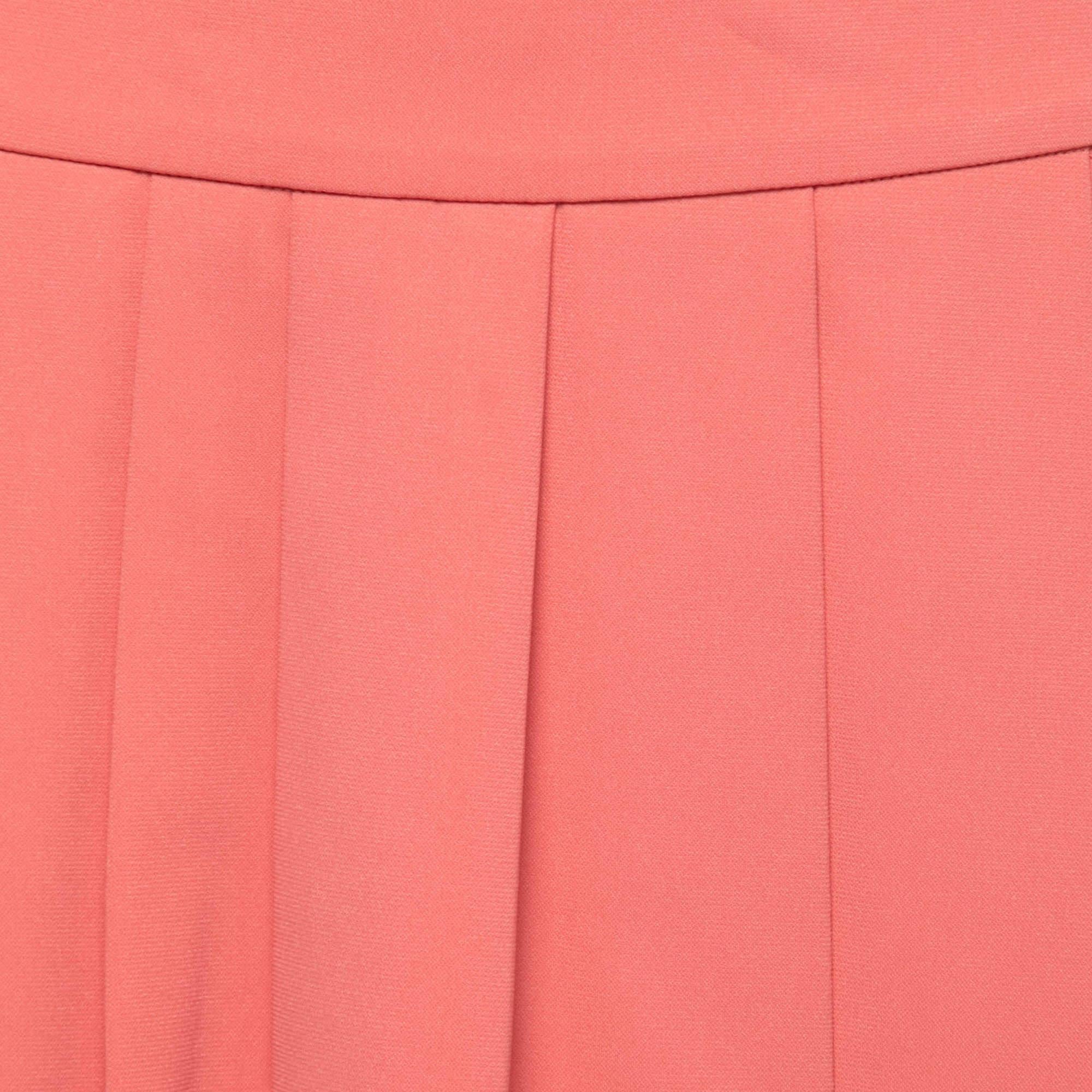 Rosa Moschino - Minigonna a pieghe in crepe rosa S in vendita