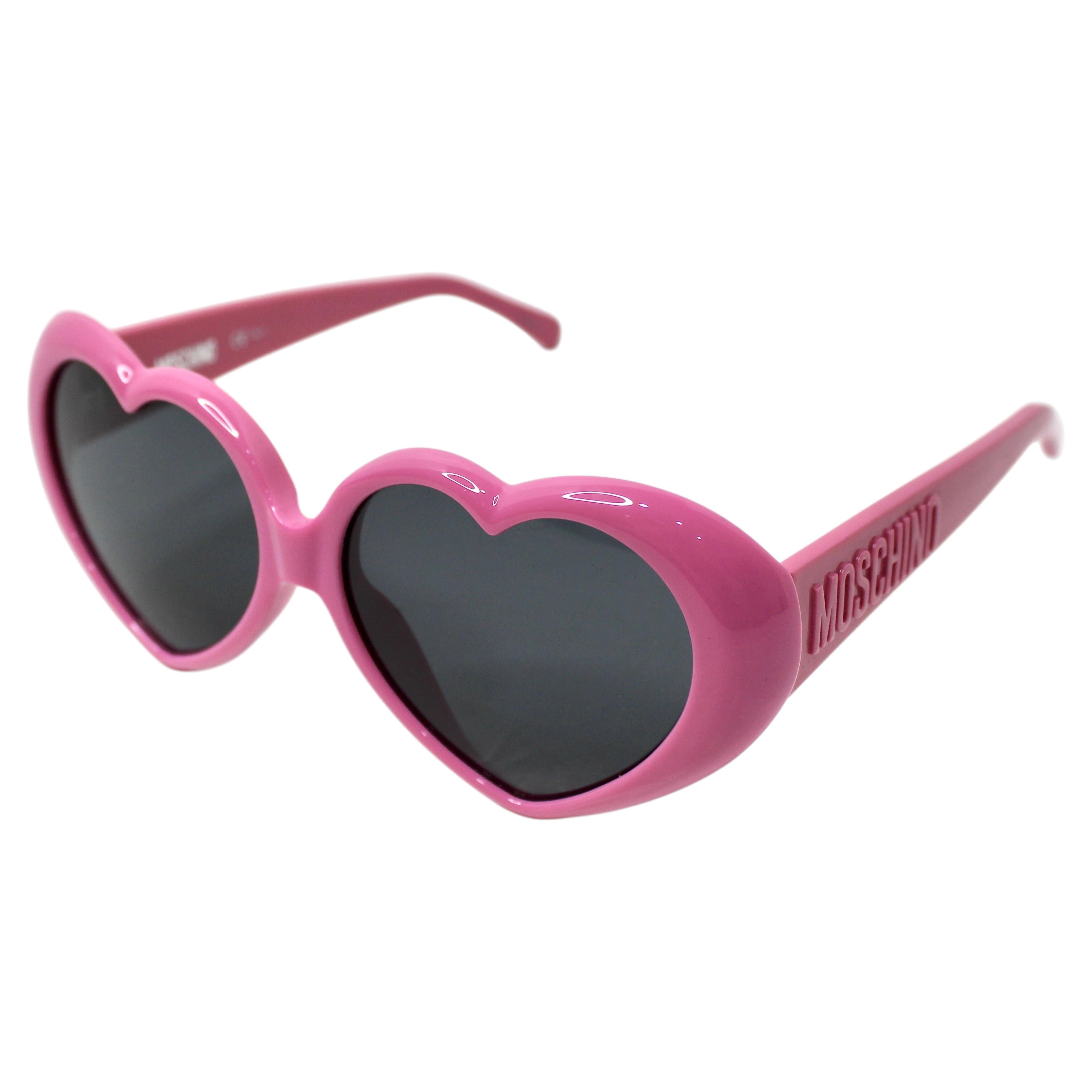 Moschino Sonnenbrille aus Acetat in Herzform in Rosa im Angebot