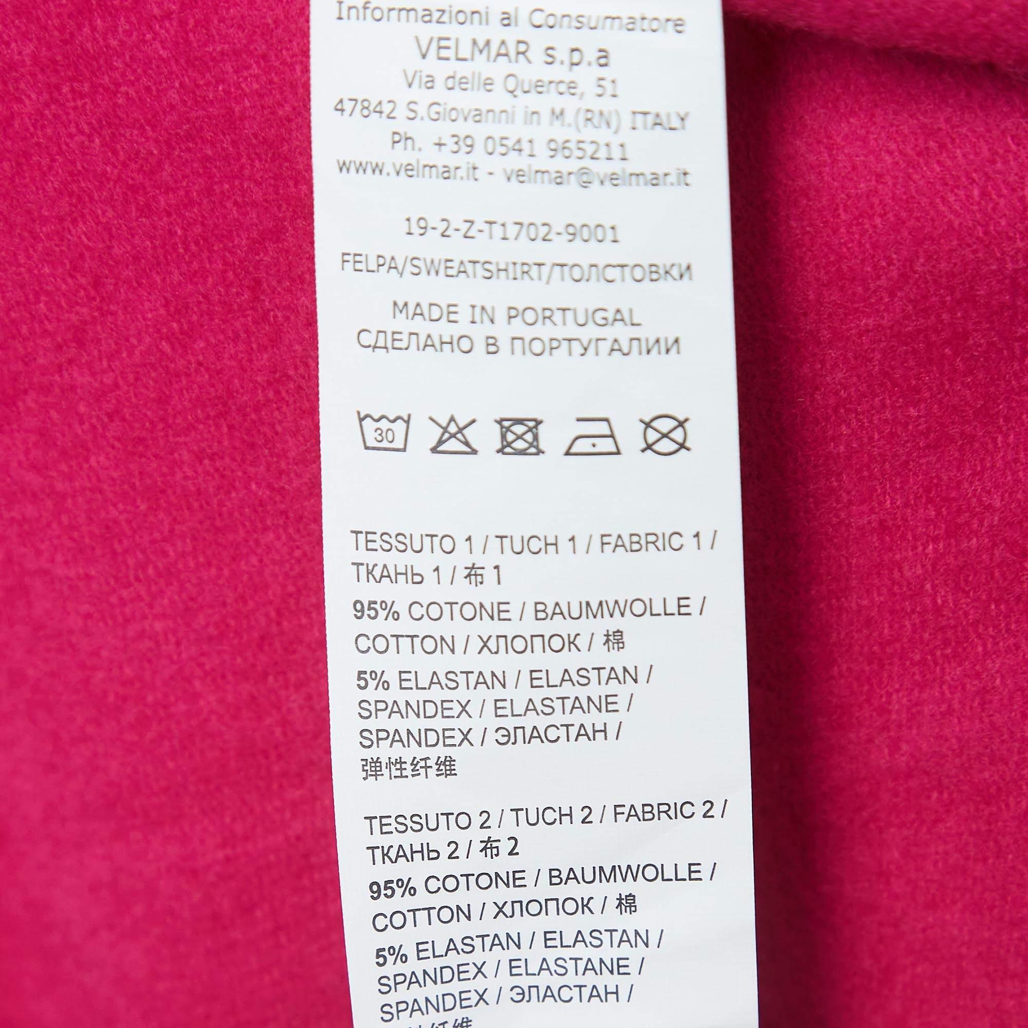 Moschino Pink Logo Print Cotton Zip Front Hooded Jacket S In Excellent Condition In Dubai, Al Qouz 2