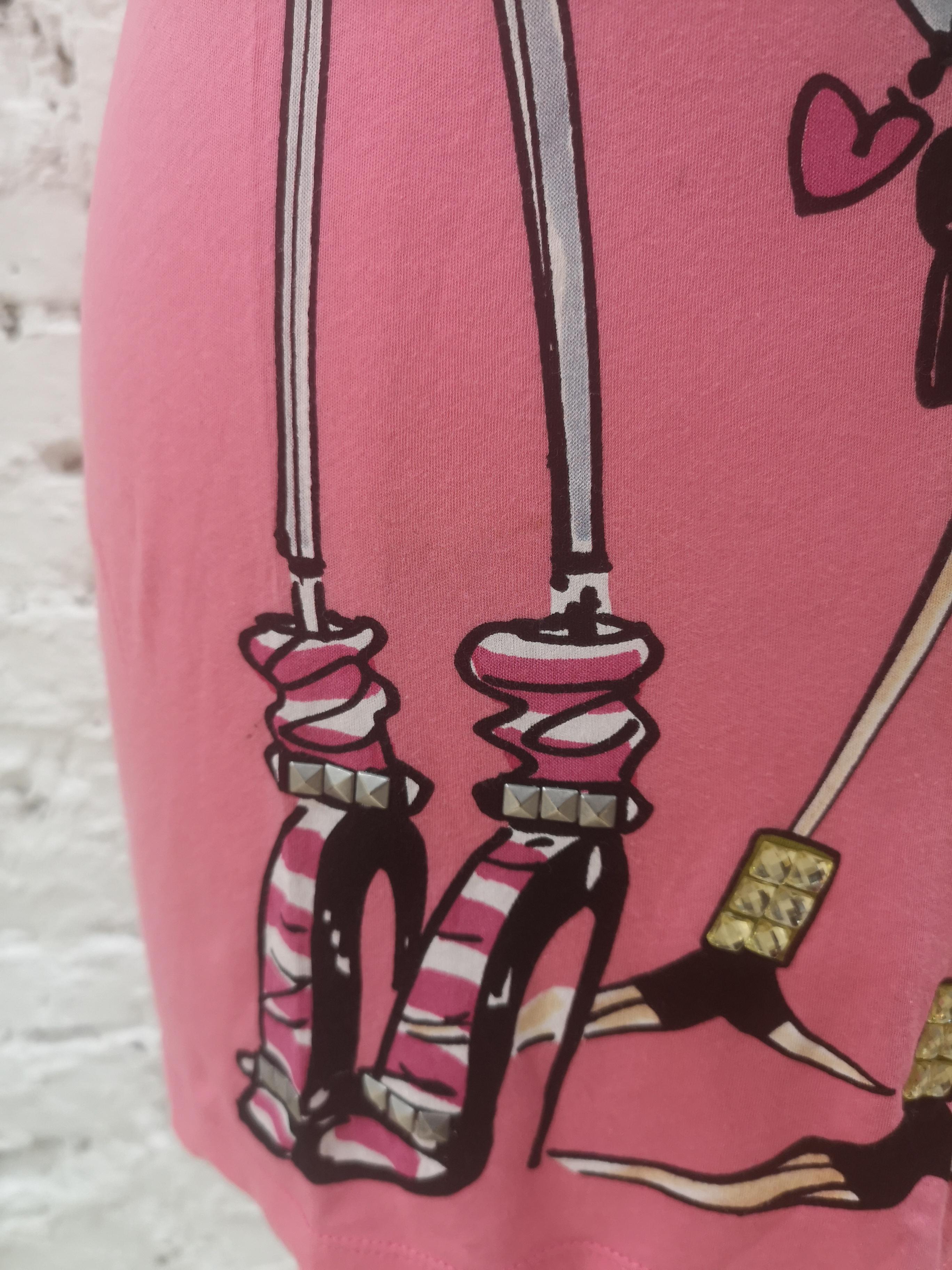 Women's Moschino pink long t-shirt