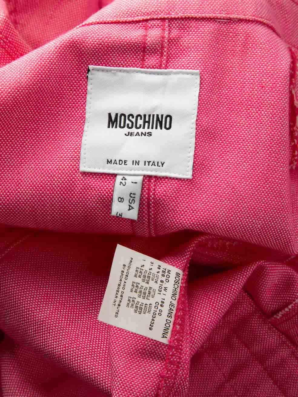 Moschino Pink Single Breasted Jacket Size M For Sale 3