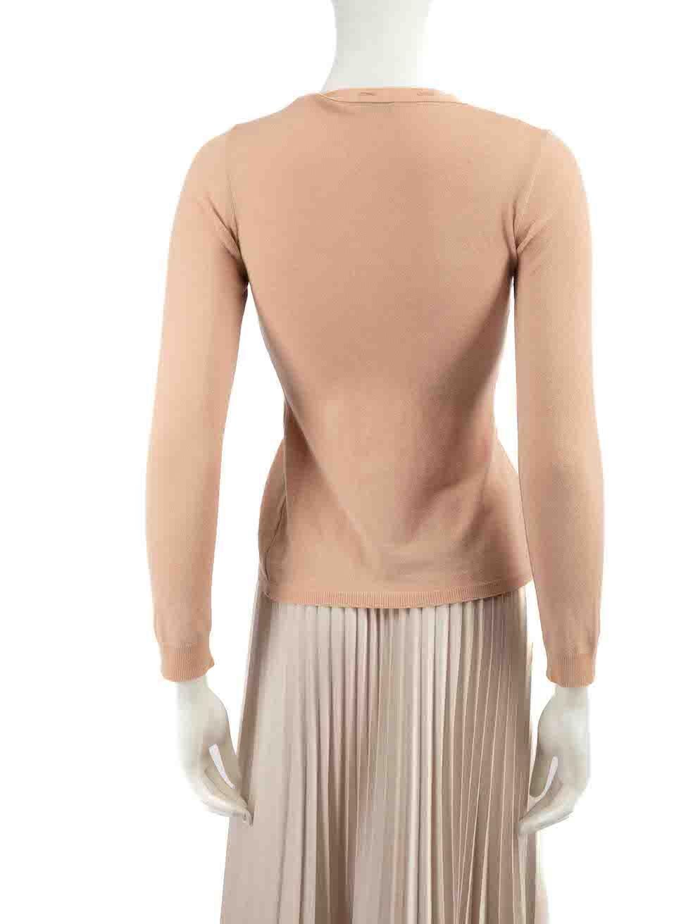 Moschino Pink Wool Buttonhole Detail Top Size S In Good Condition For Sale In London, GB