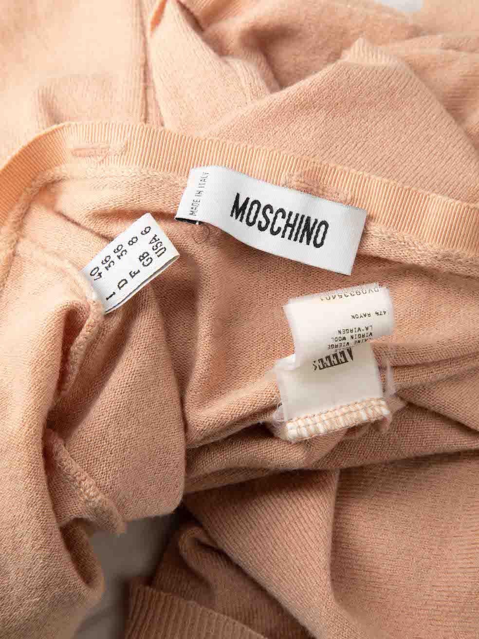 Moschino Pink Wool Buttonhole Detail Top Size S For Sale 1