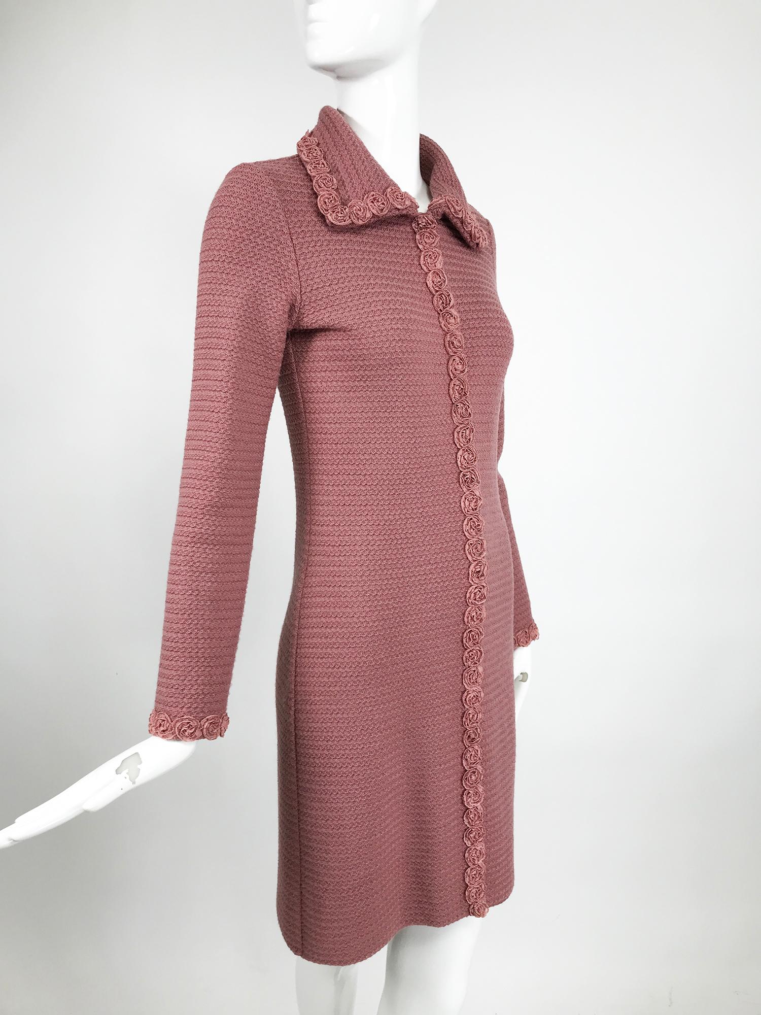 pink knit coat