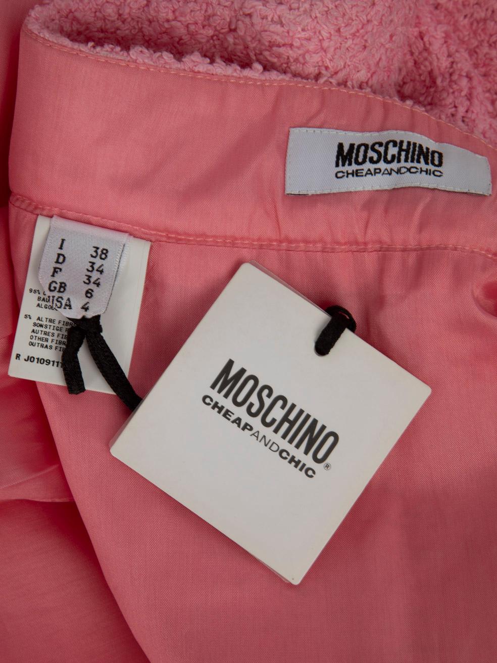 Moschino Rosa Zig Zag Saum Mini-Rock Größe XS Damen im Angebot