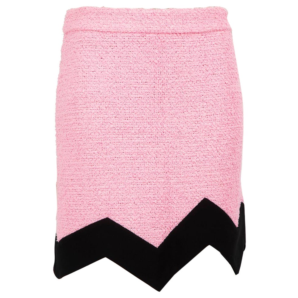 Mini jupe à ourlet Zig Zag rose de Moschino Taille XS