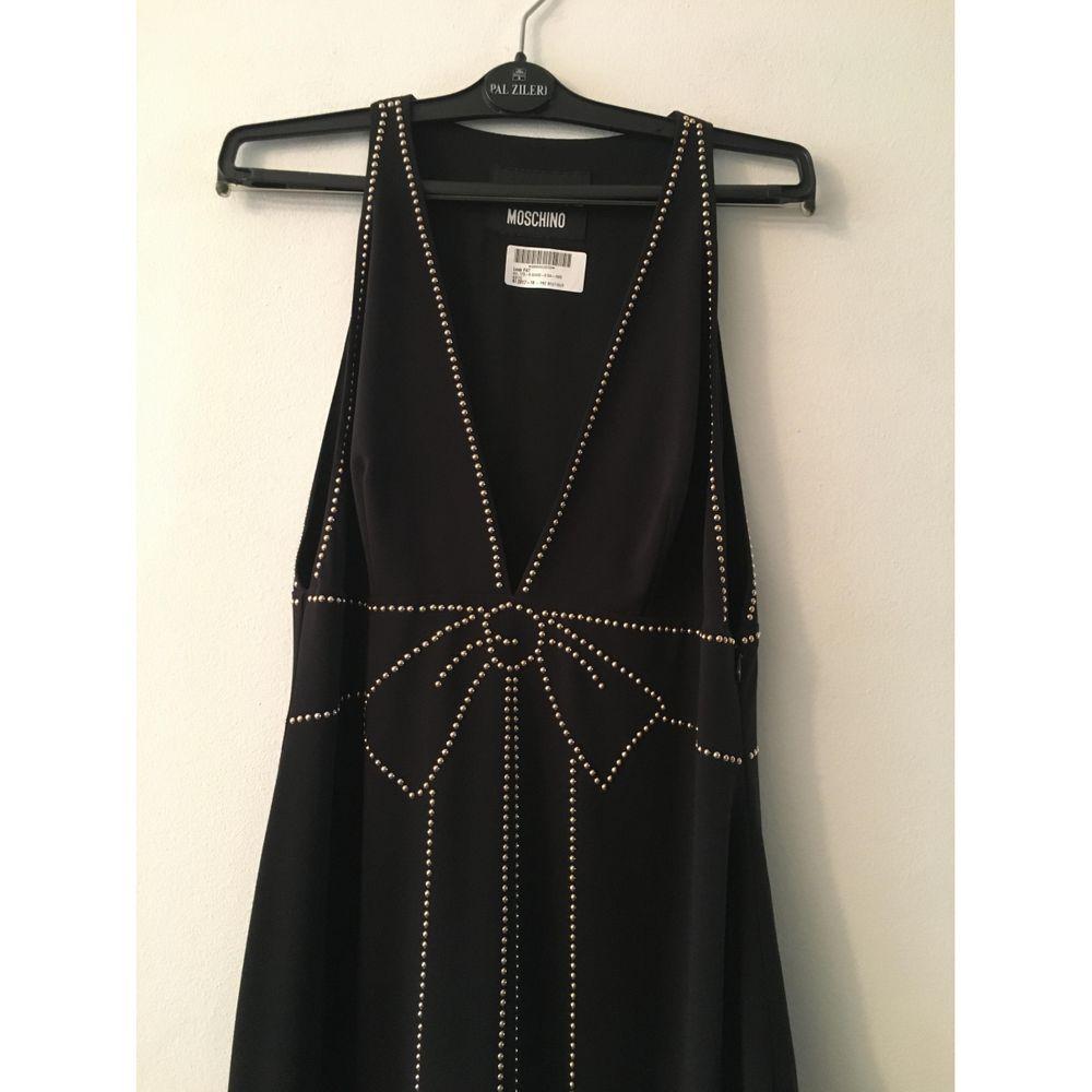 Moschino Polyester Maxi Dress in Black In Good Condition In Carnate, IT