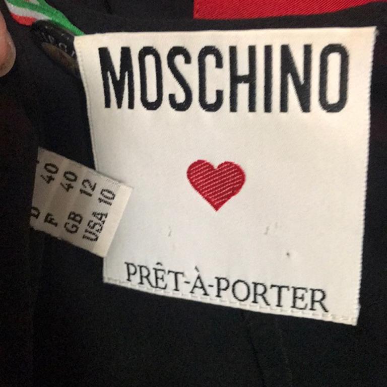 Moschino Pret-a-Porter Black Red Heart Blouse Top For Sale 3