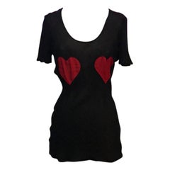 Moschino Pret-a-Porter Black Red Heart Blouse Top
