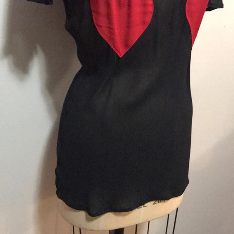black blouse with red hearts