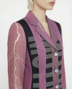 MOSCHINO Printed Vest Jacket with Trompe-l’Œil Motif 1990s