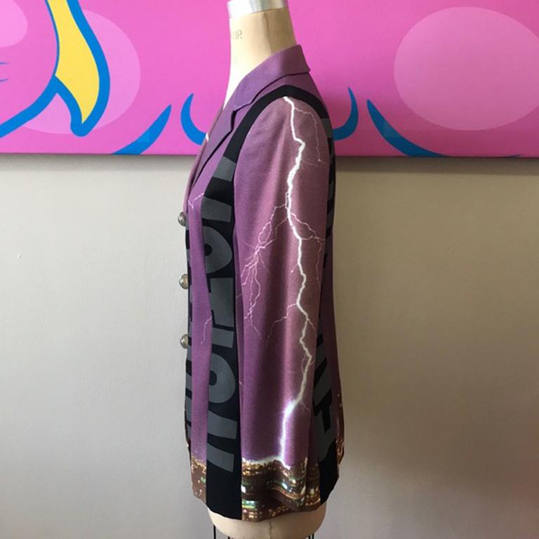 Moschino Purple Energy Lightening Bolt Blazer For Sale 1