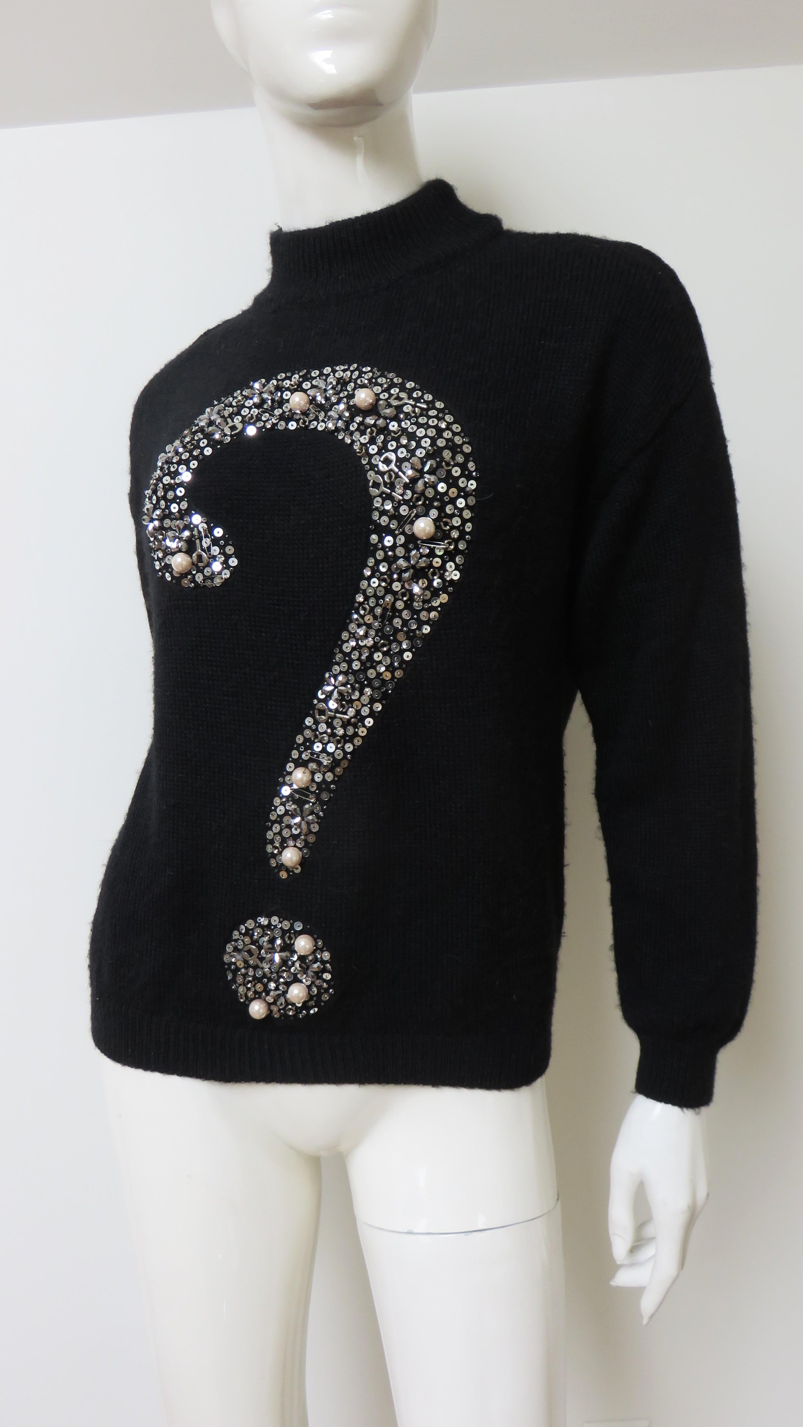 Black Moschino Question Mark Sweater For Sale