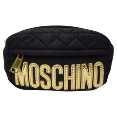 Moschino Quilted Nylon Logo Belt Bag