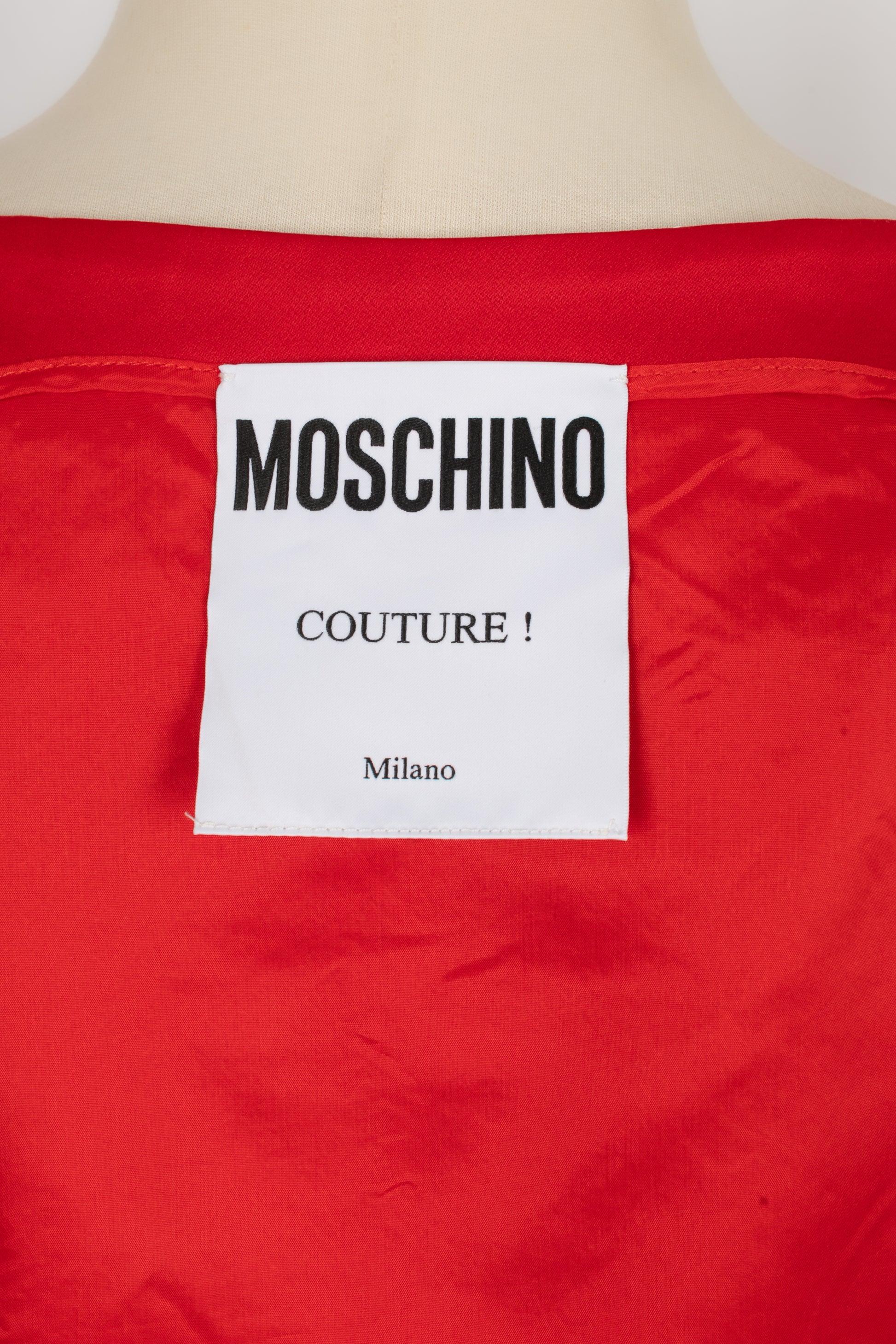 Moschino Rot-weißes Pailletten-Top Frühjahr 2016 im Angebot 4