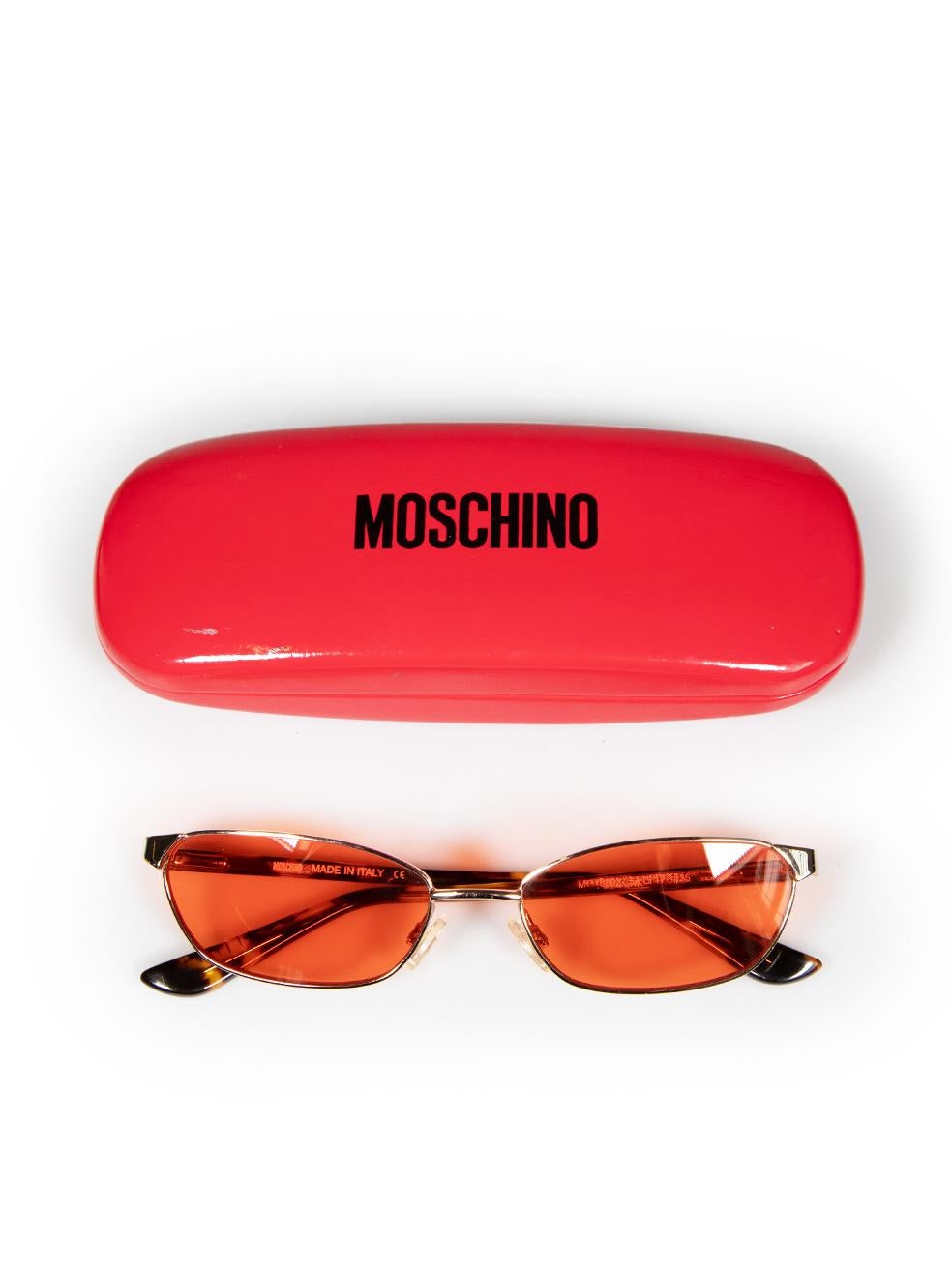 Moschino - Lunettes de soleil teintées cat eye rouge en vente 1