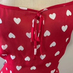 Moschino Red Heart Polka Dot Blouse