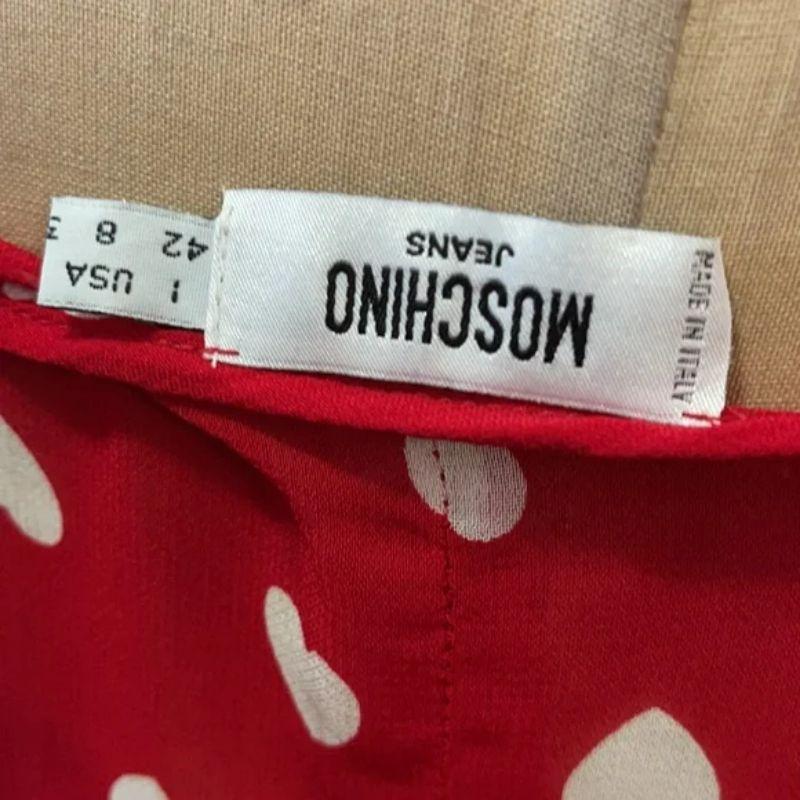 Moschino Rote gepunktete Bluse mit Herz im Zustand „Gut“ im Angebot in Los Angeles, CA