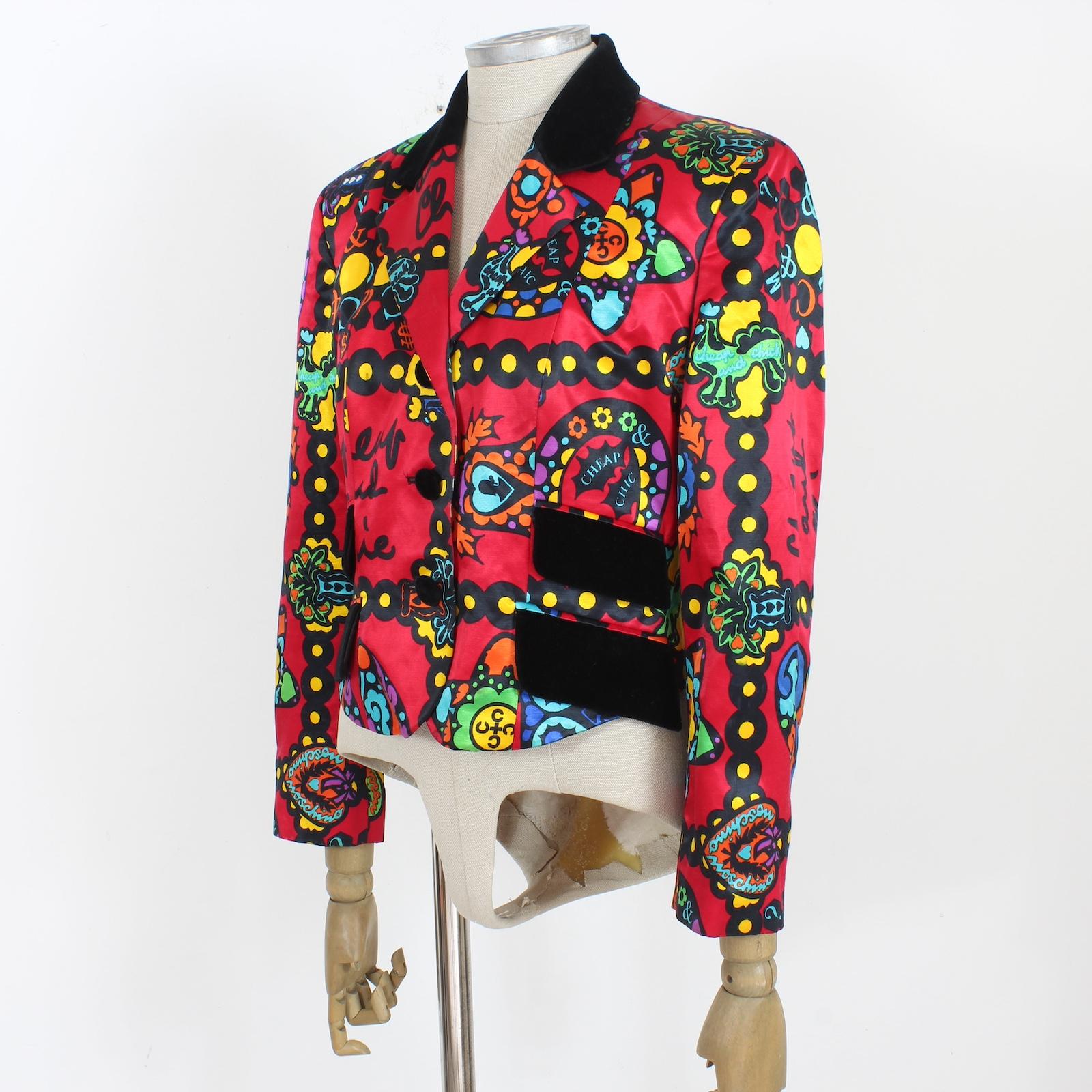 Moschino Cheap and Chic Red Iconic Short Blazer Jacket Vintage 1990s 1