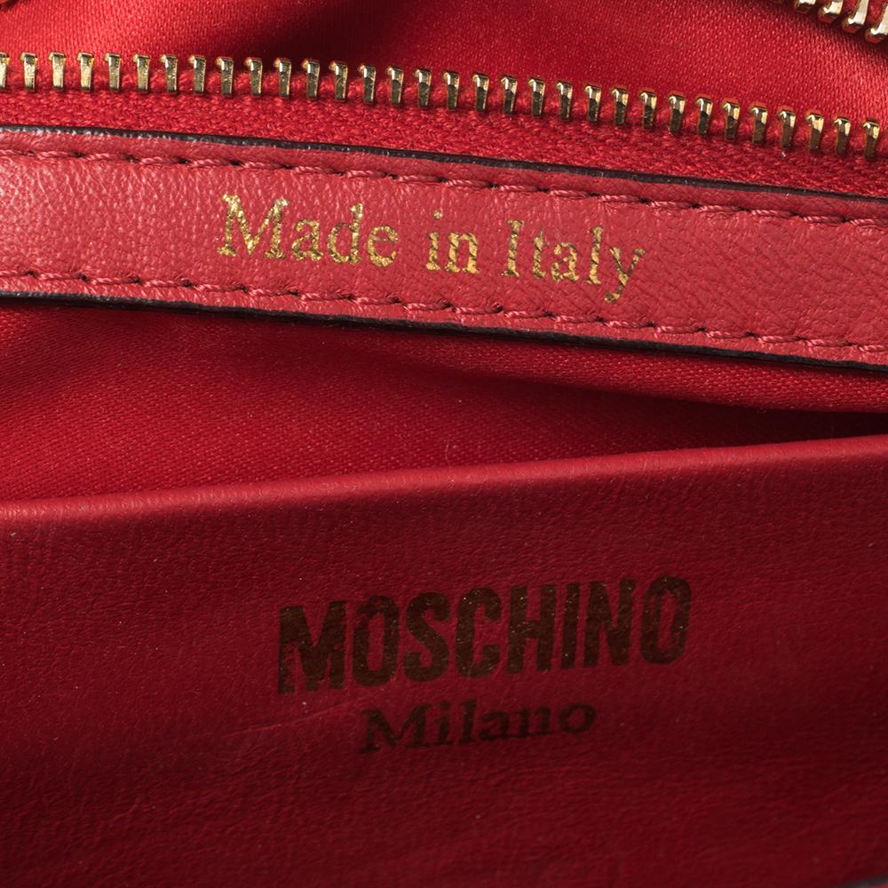 Moschino Red Leather Capsule Biker Jacket Shoulder Bag 4