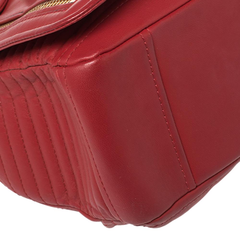 Moschino Red Leather Capsule Biker Jacket Shoulder Bag 3