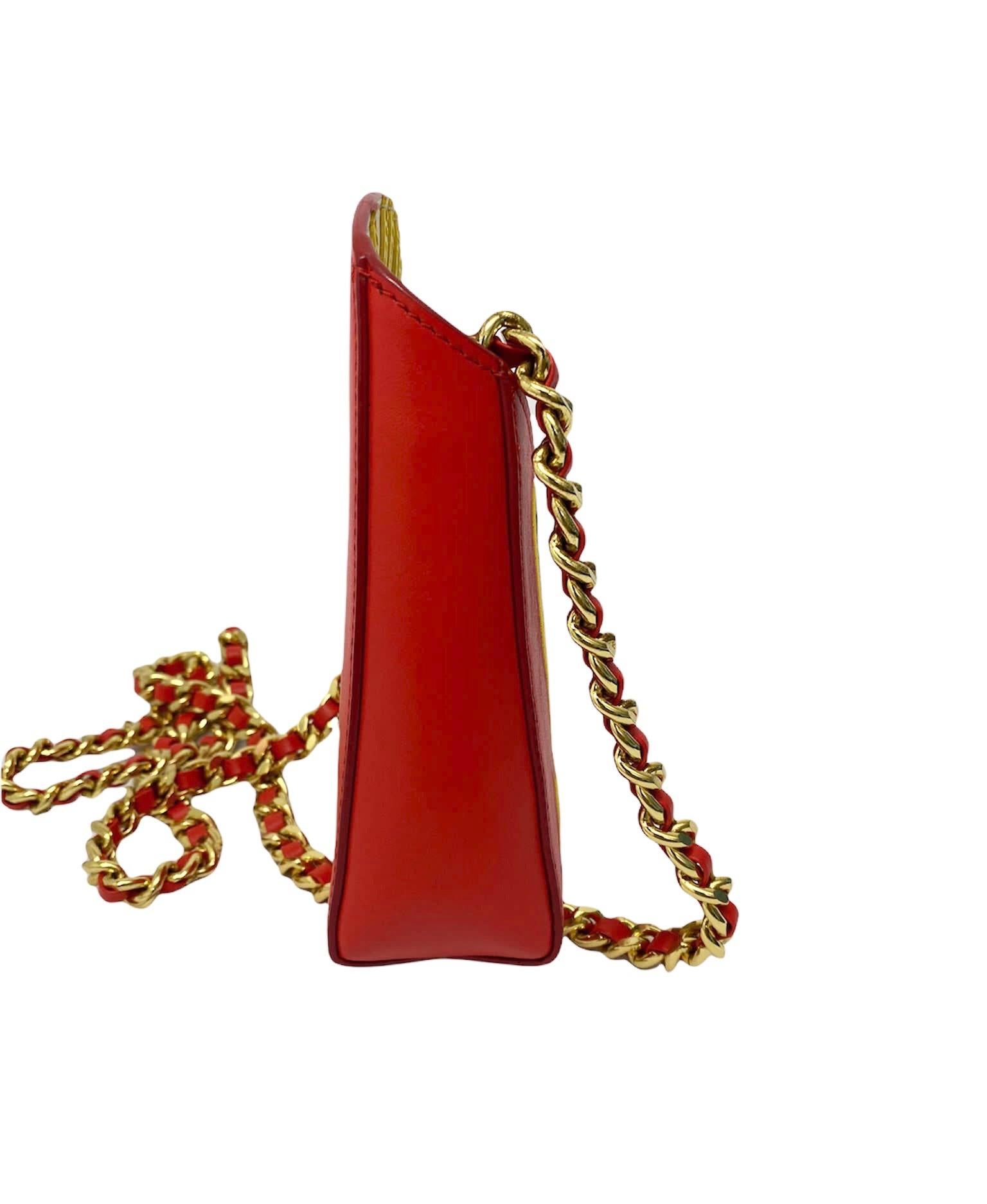 Moschino Rote Ledertasche in limitierter Auflage (Braun)