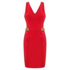 MOSCHINO RED MINI DRESS with DETACHABLE BELT Sz IT EU 40