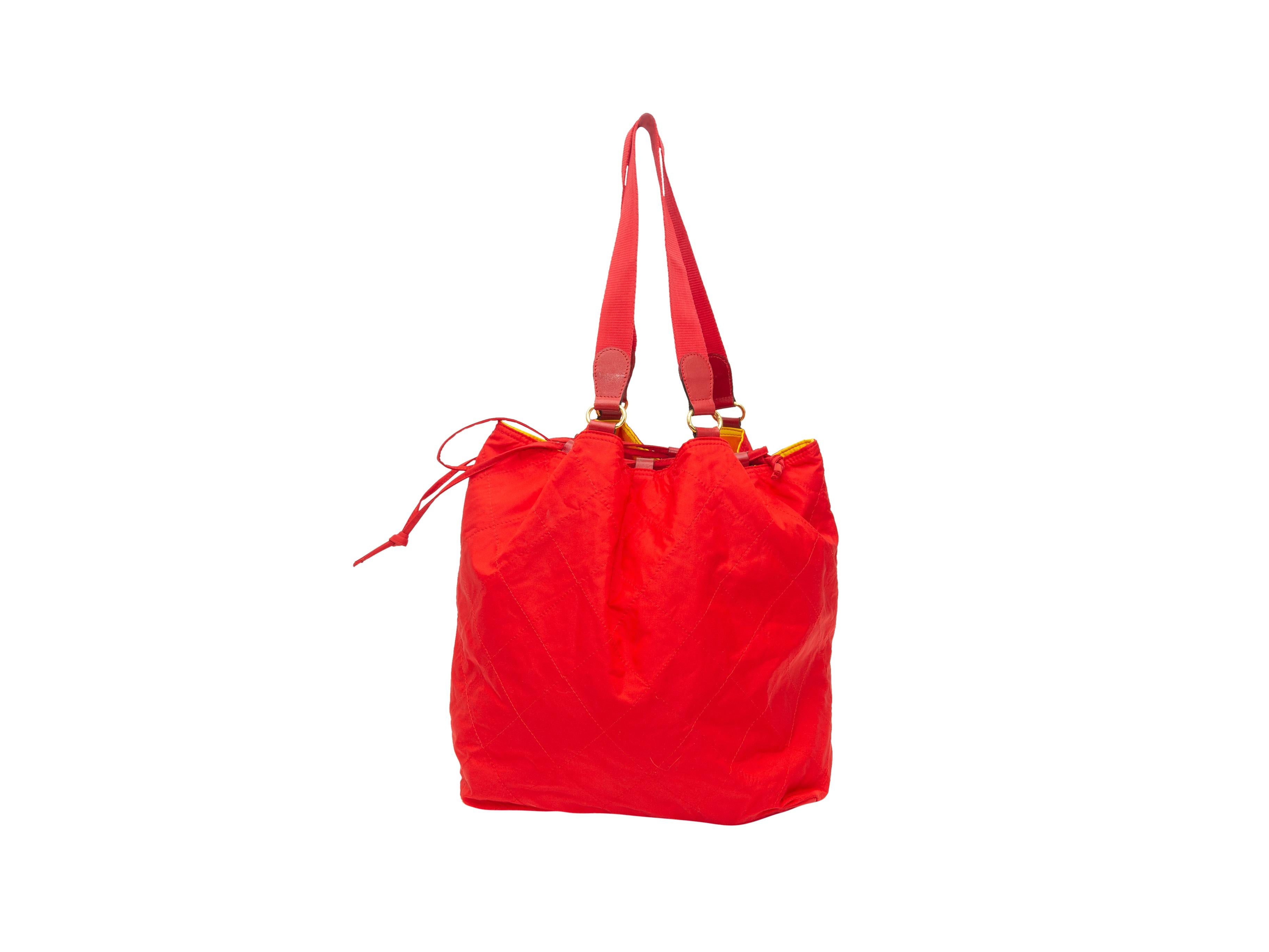 Moschino Red Reversible Nylon Bag In Excellent Condition In New York, NY