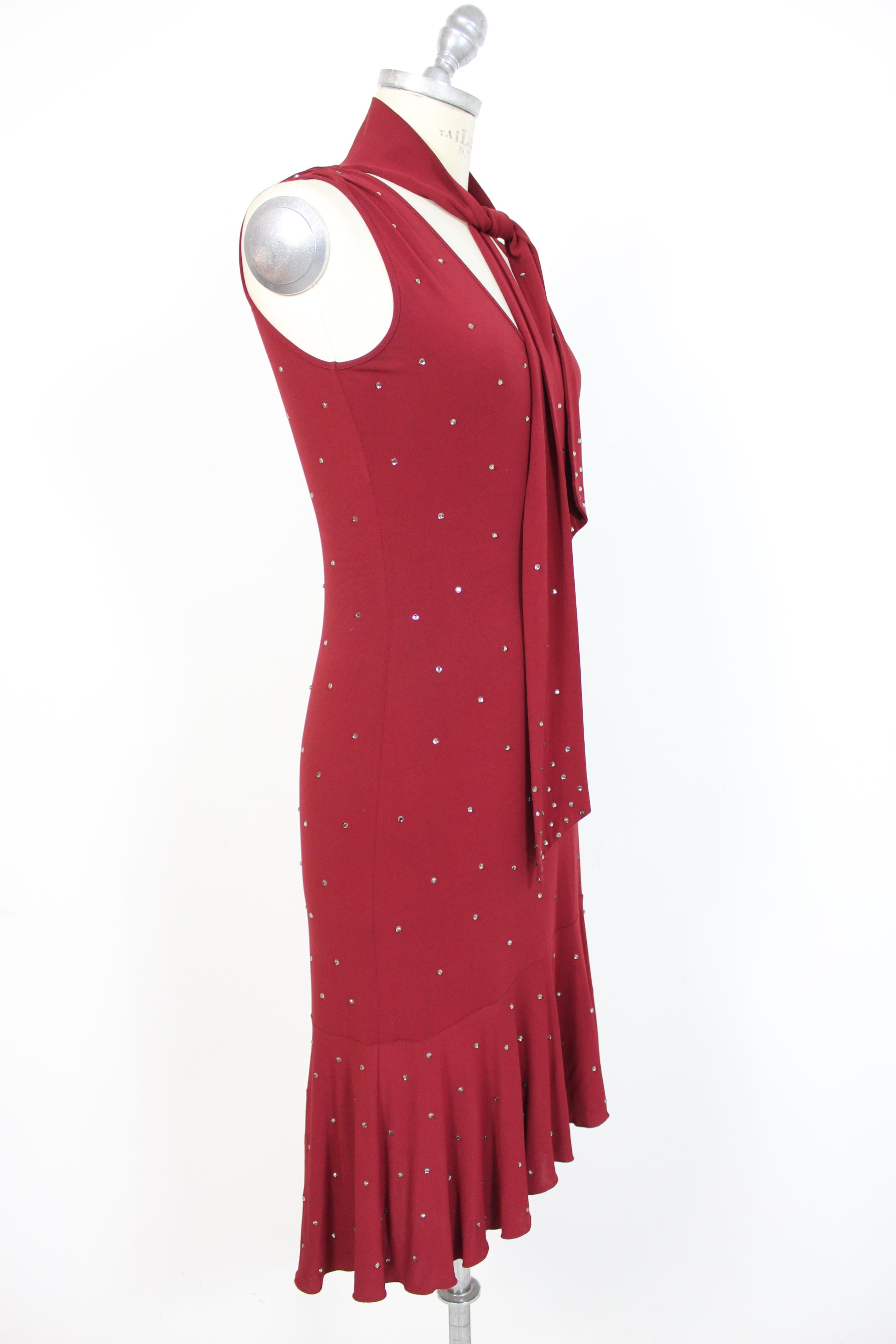 red rhinestone dress