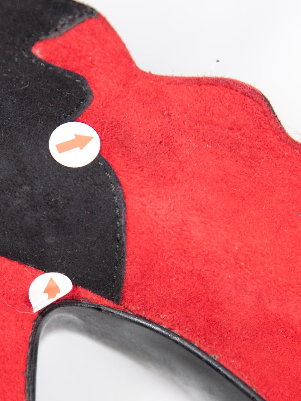 Moschino Red Suede Lace Up Pumps Size IT 38.5 5