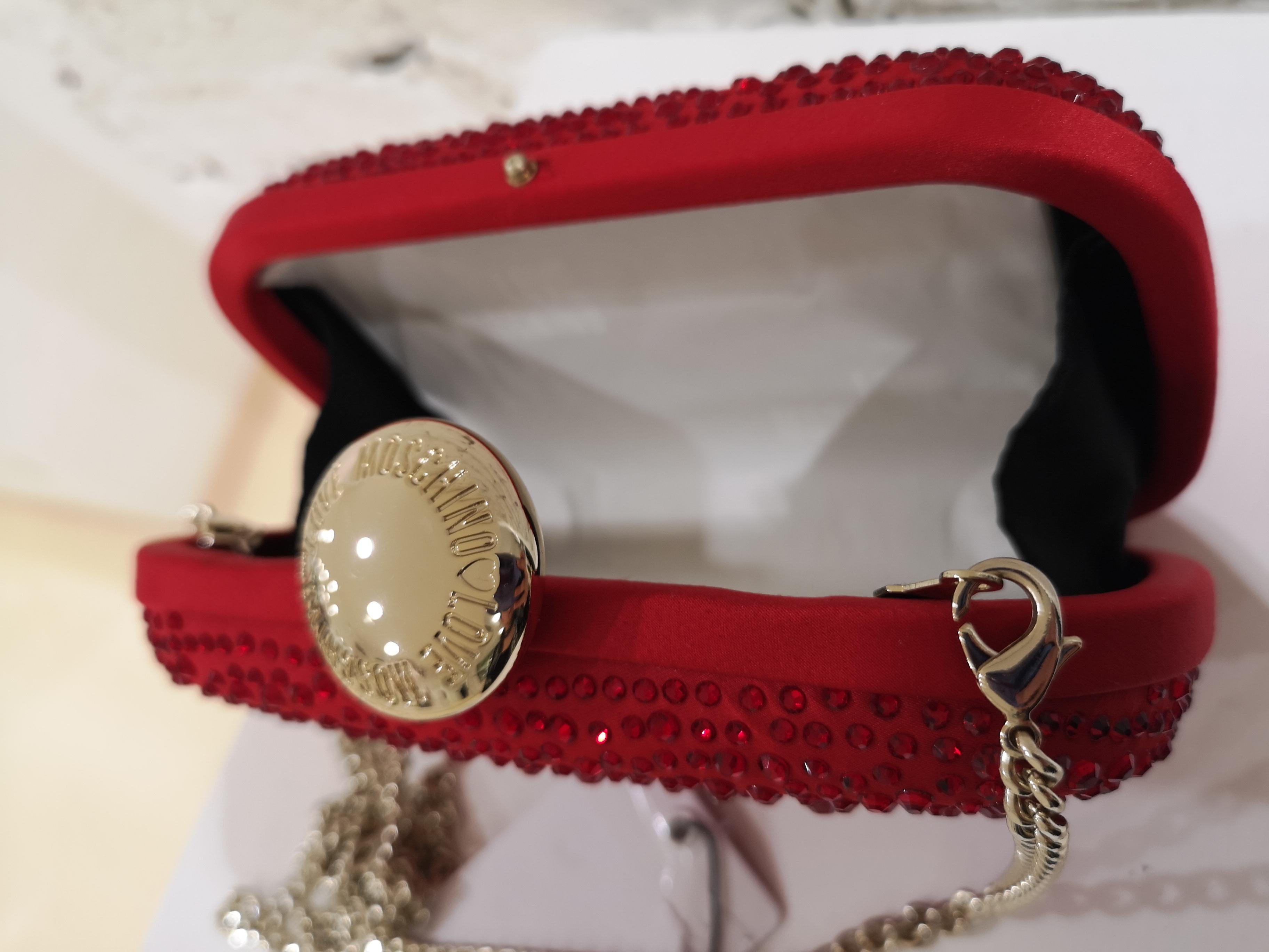 Moschino Red Swarovski Handle Bag / Shoulder Bag NWOT 6