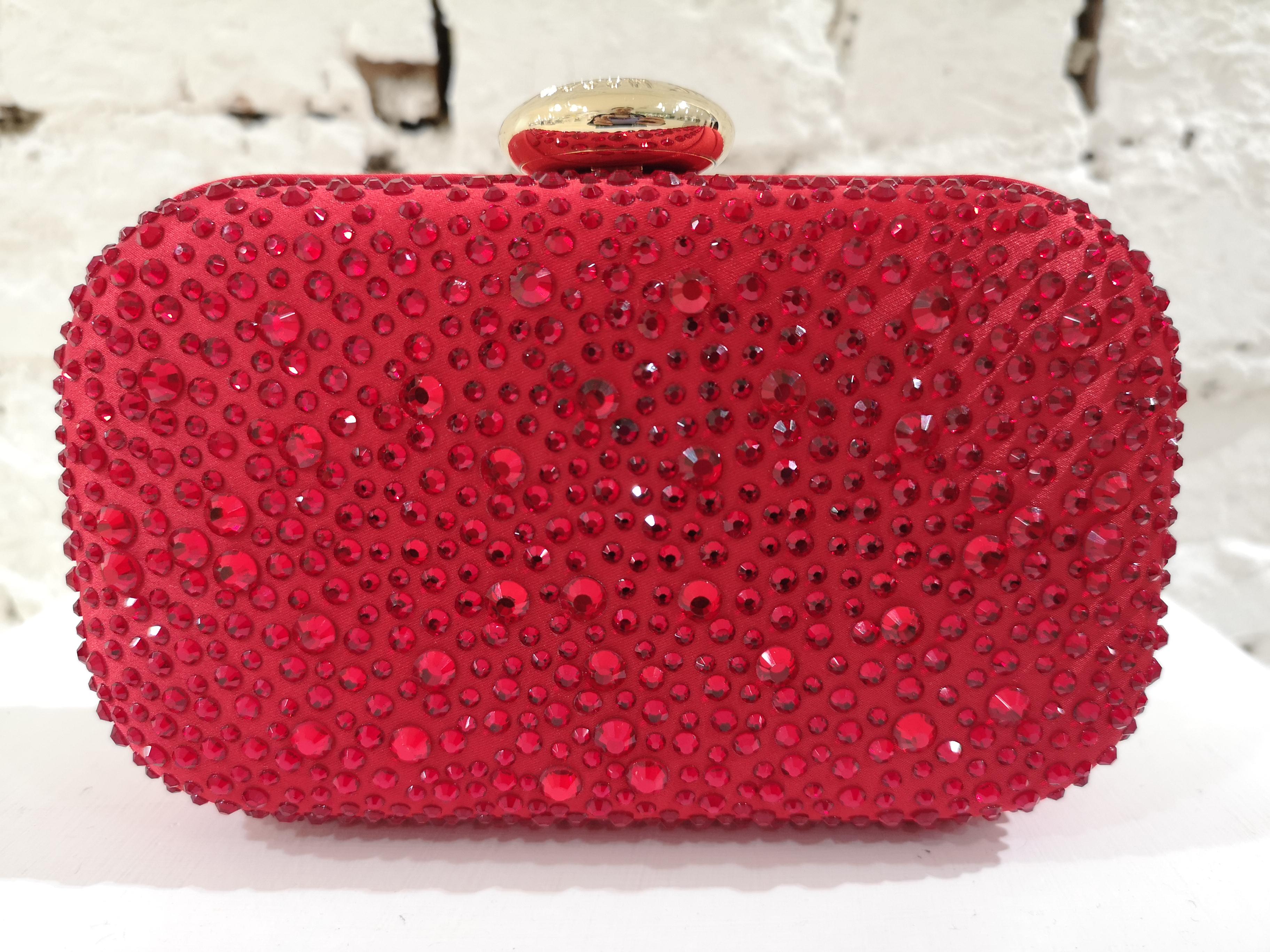 Moschino Red Swarovski Handle Bag / Shoulder Bag NWOT In New Condition In Capri, IT
