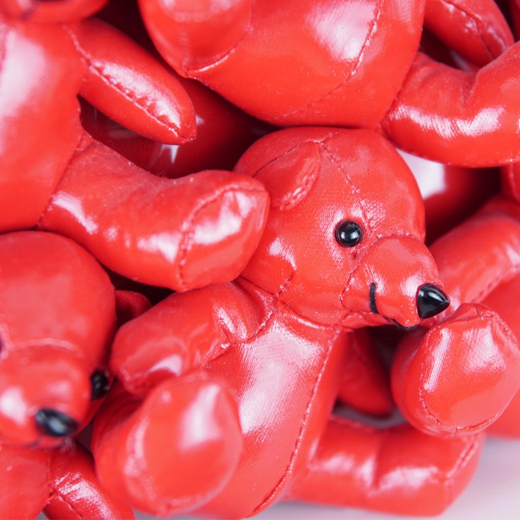Moschino red teddy bears eco-leather handbag 90s 1