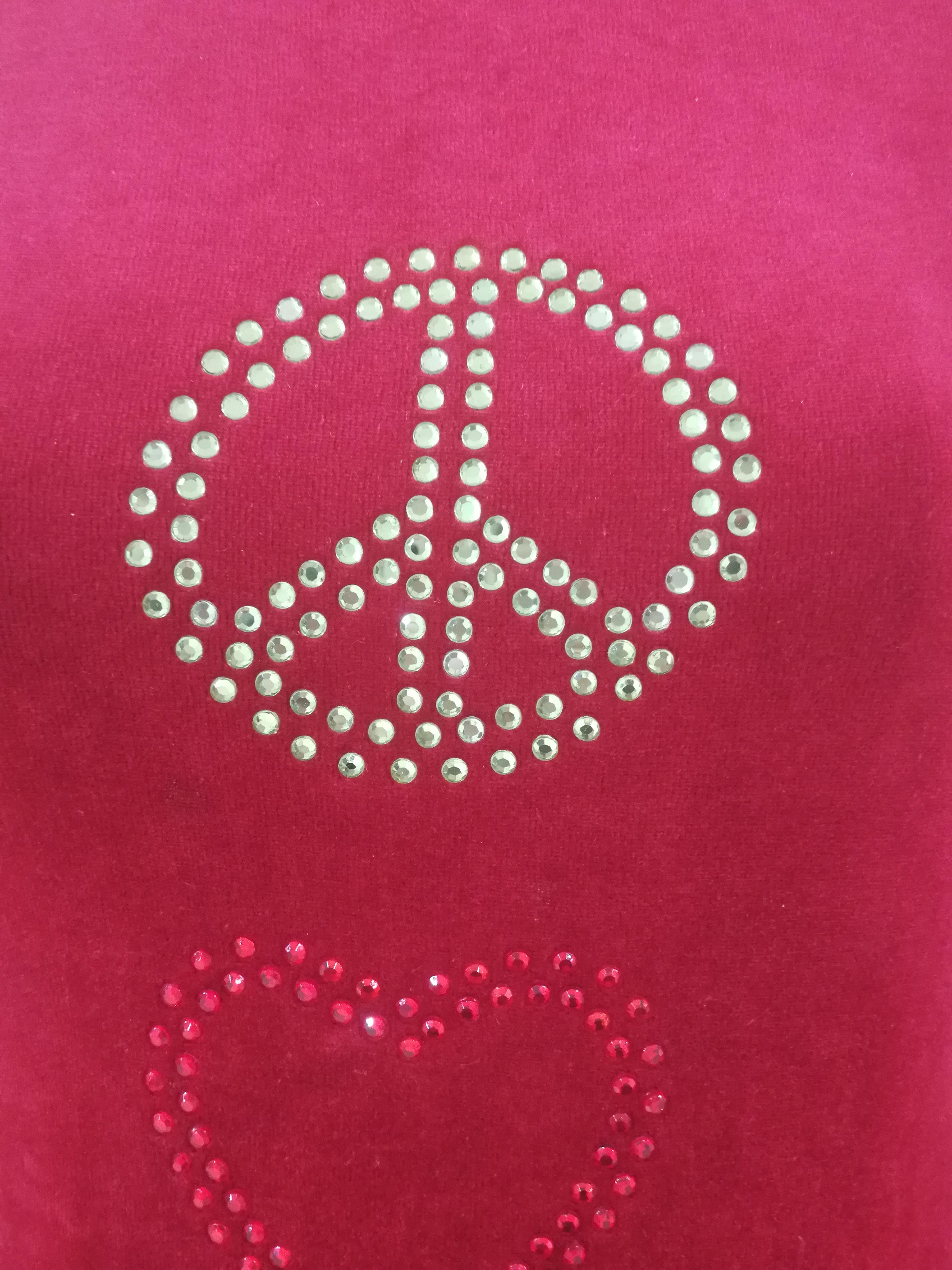 Moschino Red Velvet Peace Dress In Good Condition In Capri, IT