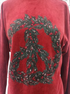 Moschino red velvet t-shirt