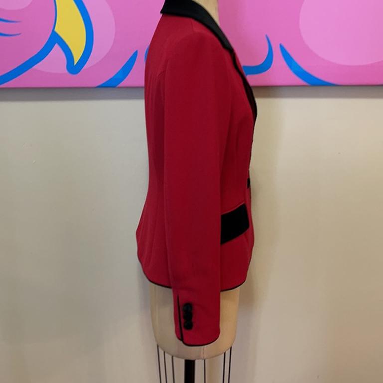 Moschino Red Wool Riding Equestrian Jacket Blazer In Fair Condition In Los Angeles, CA
