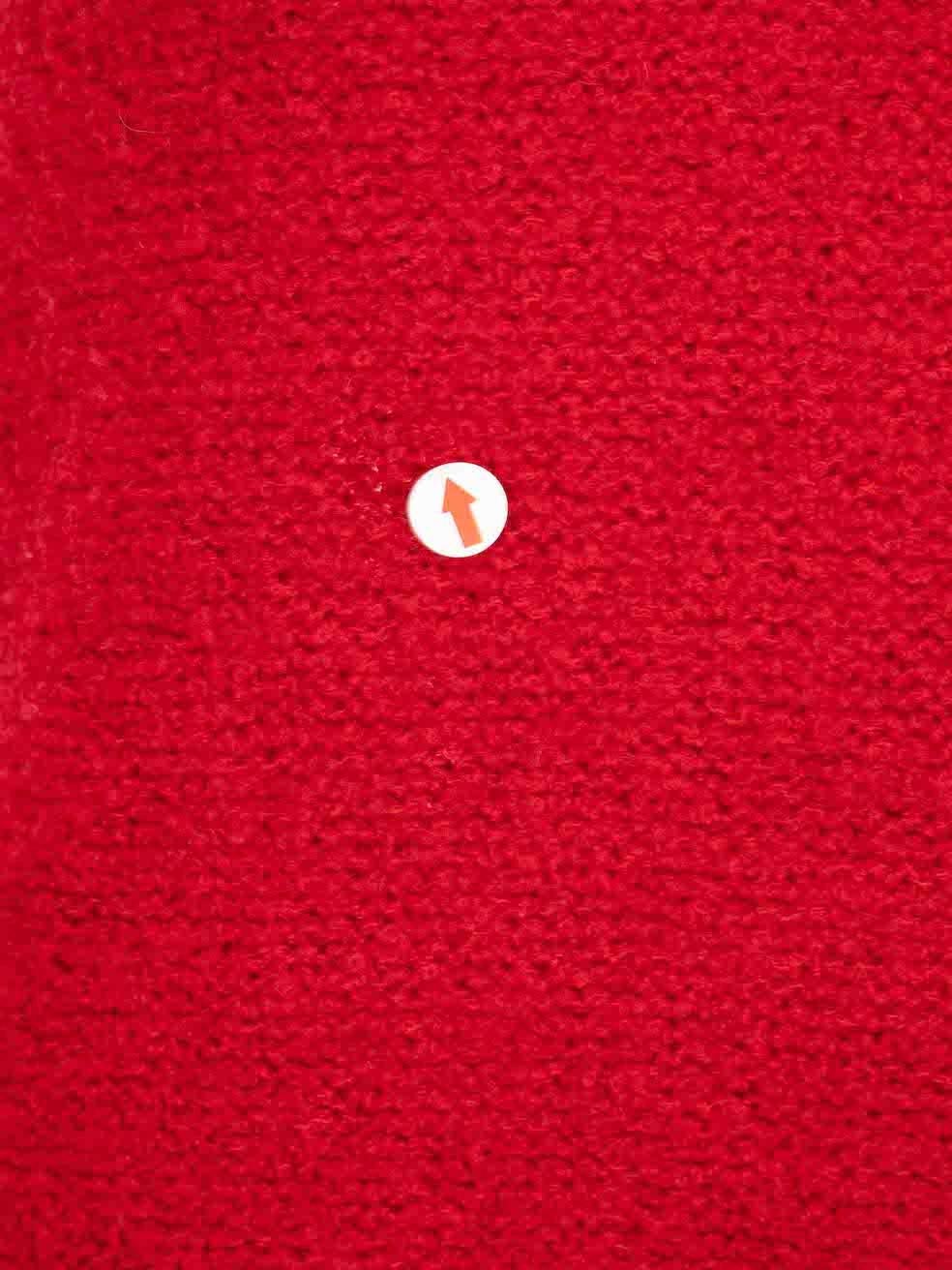 Robe sans manches Moschino en laine rouge bordée de pois, taille XS en vente 1