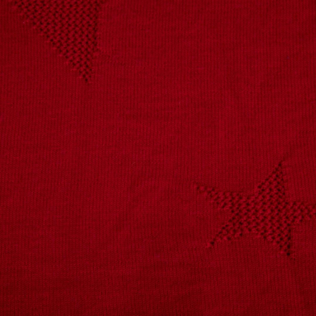 Moschino Red Wool Star Jumper Dress Size M In Good Condition For Sale In London, GB